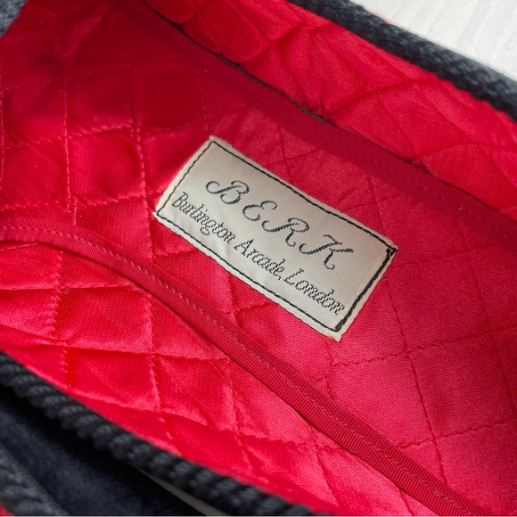 BERK Burlington Arcade London Black Velvet Floral Embroidered Loafer Shoe - Picture 5 of 11